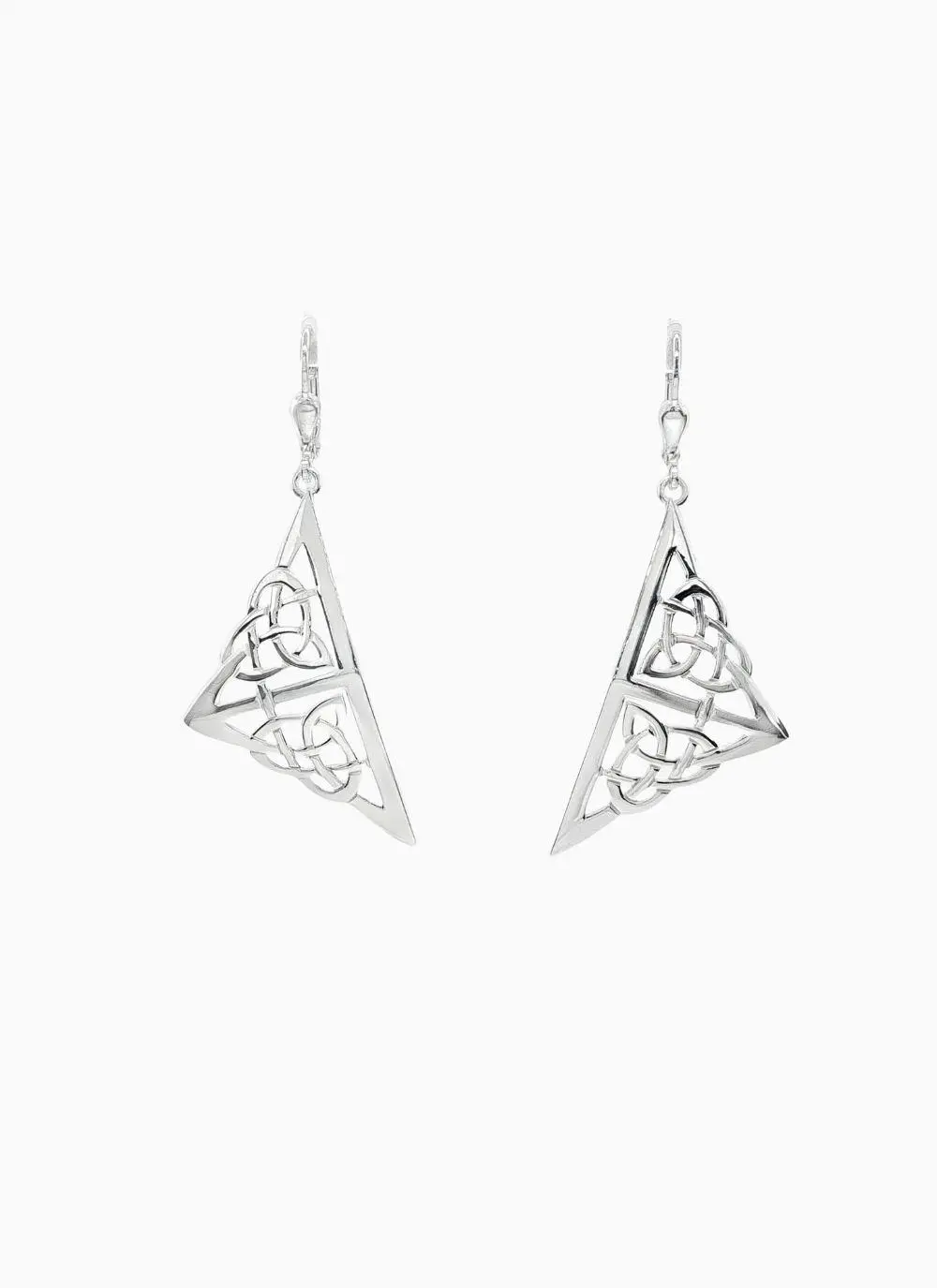 Sterling Silver Celtic Art Deco Earrings Intricate Celtic knotwork